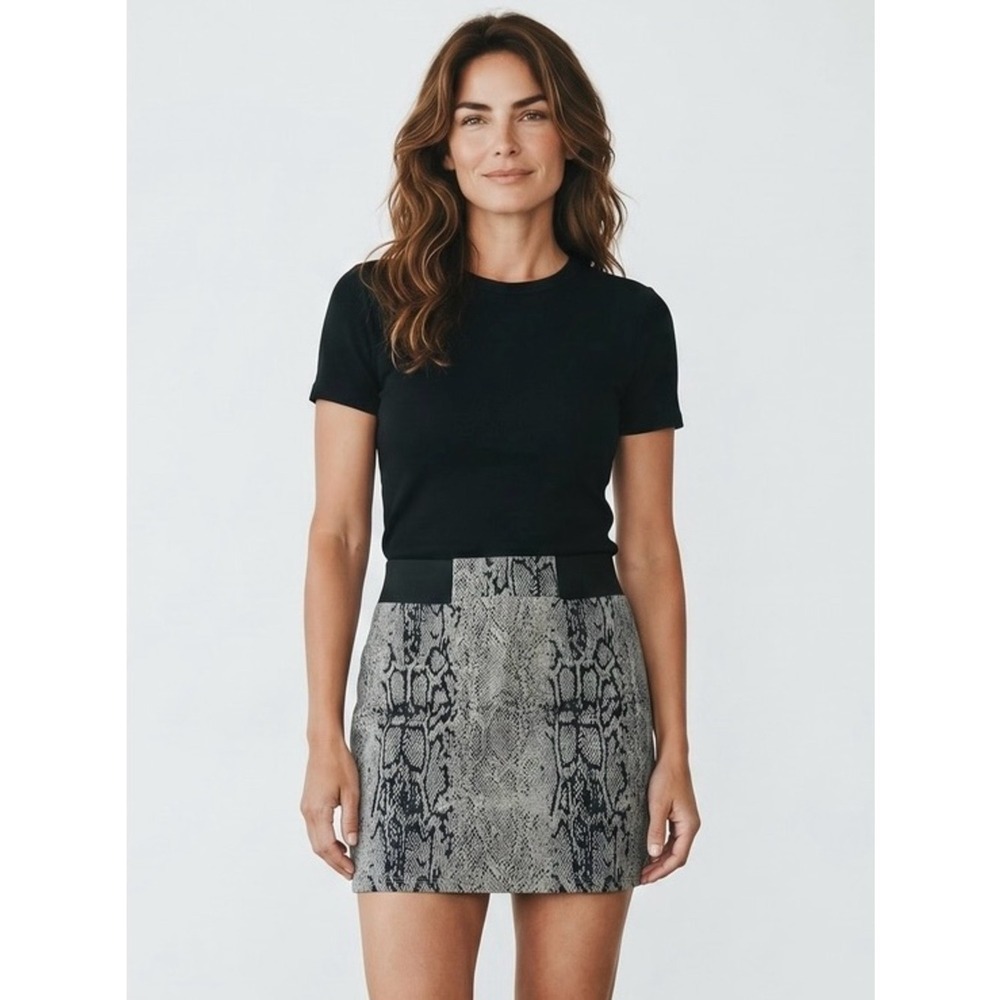 Guess Snake Print Black and Grey Bodycon Mini Pencil Skirt